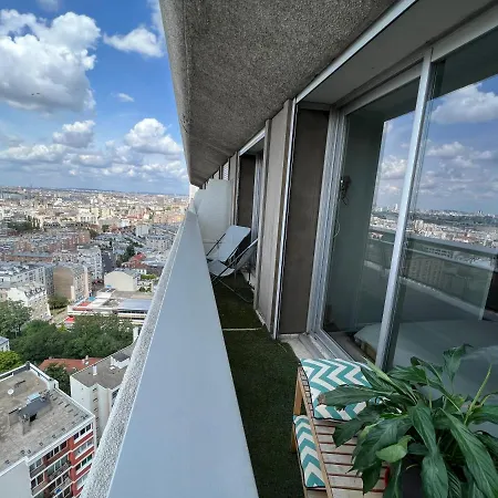 Above Eiffel Tower View Balcony Párizs
